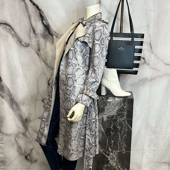 Few Moda brand charcoal, snake print vegan suede jacket - Picture 5 of 10